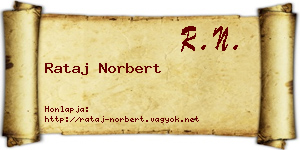 Rataj Norbert névjegykártya
